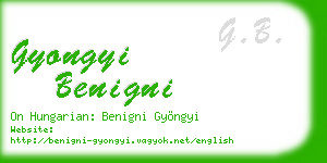 gyongyi benigni business card